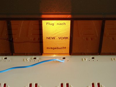 Lampenschriftung mit Transparentstreifen